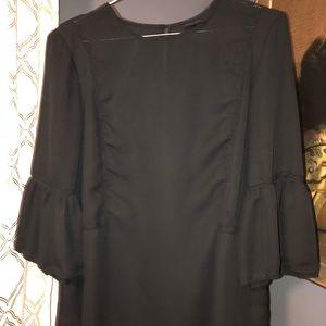 Black bell sleeved blouse